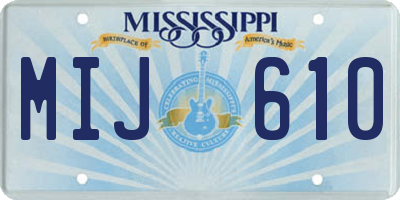 MS license plate MIJ610