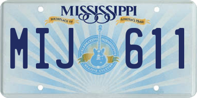 MS license plate MIJ611