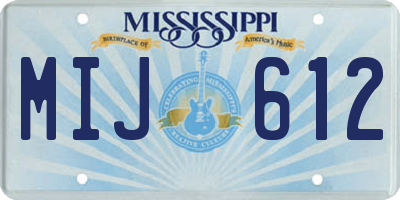 MS license plate MIJ612
