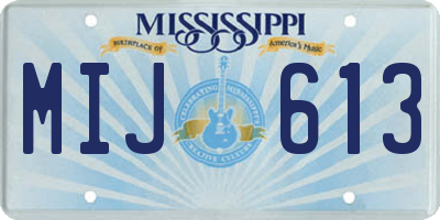 MS license plate MIJ613