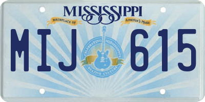 MS license plate MIJ615