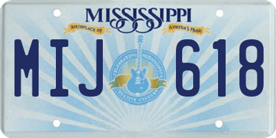 MS license plate MIJ618