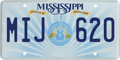 MS license plate MIJ620