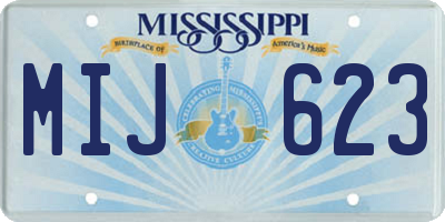 MS license plate MIJ623