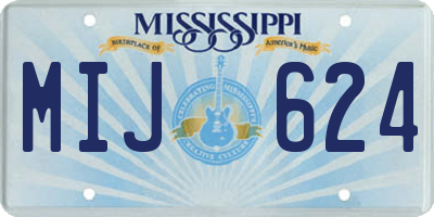 MS license plate MIJ624