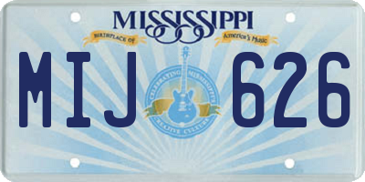 MS license plate MIJ626