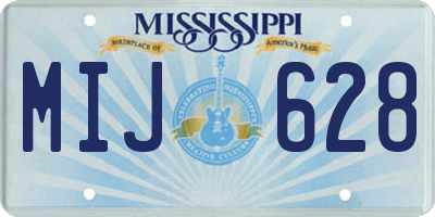 MS license plate MIJ628