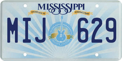 MS license plate MIJ629