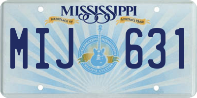 MS license plate MIJ631
