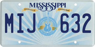 MS license plate MIJ632