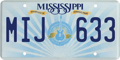 MS license plate MIJ633