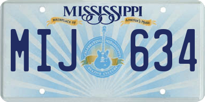 MS license plate MIJ634