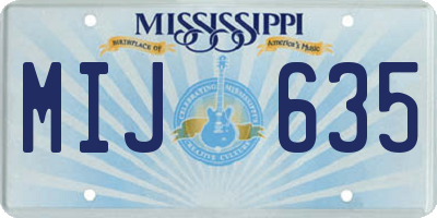 MS license plate MIJ635