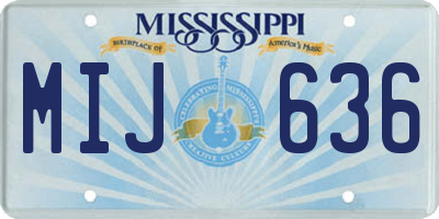 MS license plate MIJ636