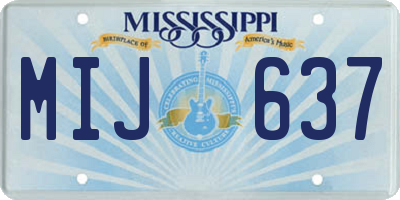 MS license plate MIJ637
