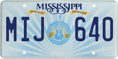 MS license plate MIJ640