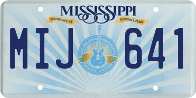 MS license plate MIJ641