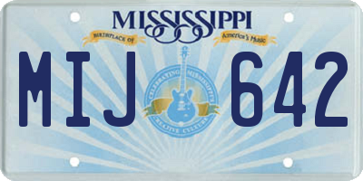 MS license plate MIJ642