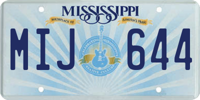 MS license plate MIJ644