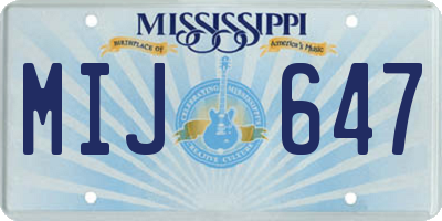 MS license plate MIJ647