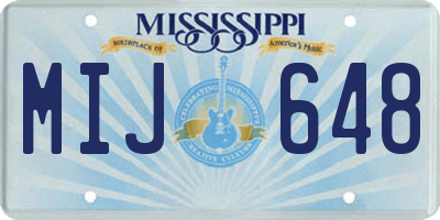 MS license plate MIJ648