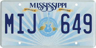 MS license plate MIJ649