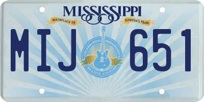 MS license plate MIJ651