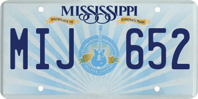 MS license plate MIJ652