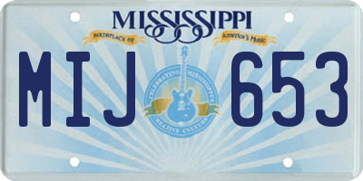 MS license plate MIJ653