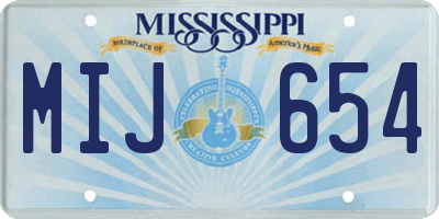 MS license plate MIJ654