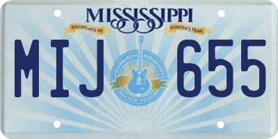 MS license plate MIJ655