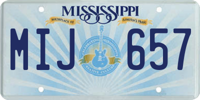 MS license plate MIJ657