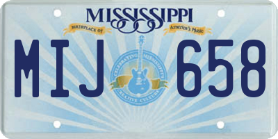 MS license plate MIJ658