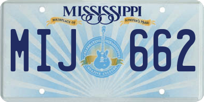 MS license plate MIJ662