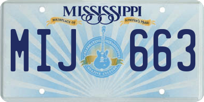 MS license plate MIJ663