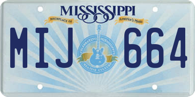 MS license plate MIJ664
