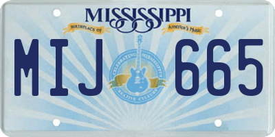 MS license plate MIJ665