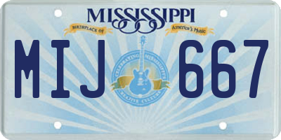 MS license plate MIJ667