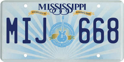 MS license plate MIJ668