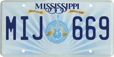 MS license plate MIJ669