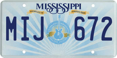 MS license plate MIJ672