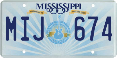 MS license plate MIJ674