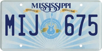 MS license plate MIJ675