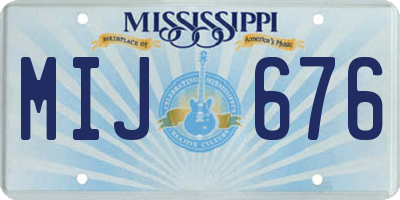 MS license plate MIJ676