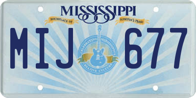 MS license plate MIJ677