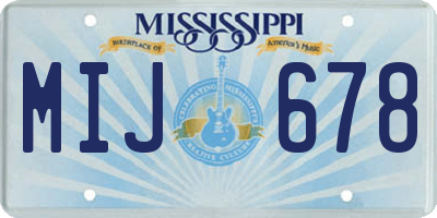 MS license plate MIJ678