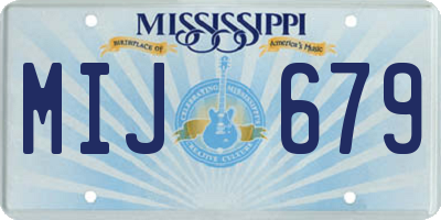 MS license plate MIJ679