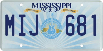 MS license plate MIJ681