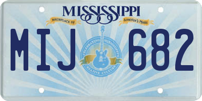 MS license plate MIJ682