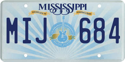 MS license plate MIJ684